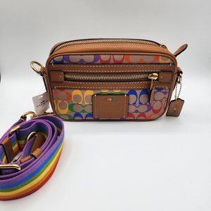 Coach Academy Crossbody, Rainbow Signature